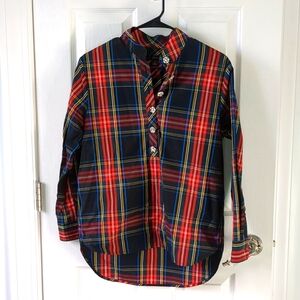 J.Crew Jeweled button popover tunic in Stewart tartan